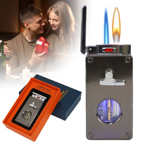Dual flame lighter windproof - dual,